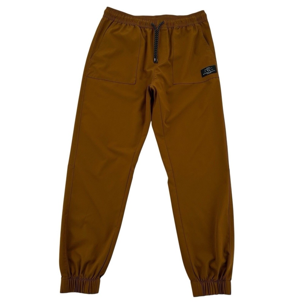 Tony Hawk Performance Jogger Pants Brown Elastic Waist Stretch Skater Mens Small